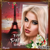 In love with Paris GIF animado