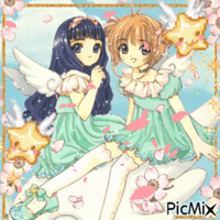 Sakura And Tomoyo - GIF animé gratuit