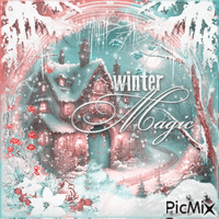 Winter vintage house - GIF animé gratuit