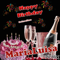 happy birthday marialuisa - Gratis animerad GIF