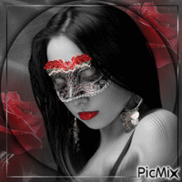 Maskeli kadın - Gratis animeret GIF