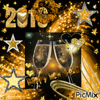 5 Happy New Year 2016 by MaryB. - GIF animate gratis