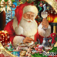 Papá Noel codicioso - GIF animado gratis