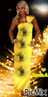 lady yellow - Gratis geanimeerde GIF