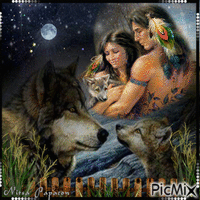 The Indian and the Wolf ... - Free animated GIF