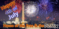 Happy 4th of July Free & Brave - GIF animate gratis