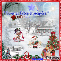* Bonnes fêtes de Noël enneigées * анимированный гифка