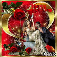 Happy Valentines day dear friends Animiertes GIF