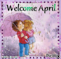 Welcome April animerad GIF