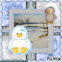 -=-Webkinz - Duck in Winter-=- GIF animé
