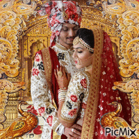 Indisches Brautpaar geanimeerde GIF