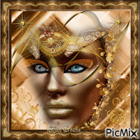 fantasy woman in gold - Free animated GIF