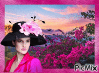 femme au chapeau animovaný GIF
