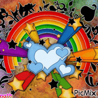 un dessin multicolore animowany gif