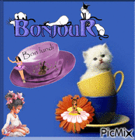 bonjour bon lundi animovaný GIF