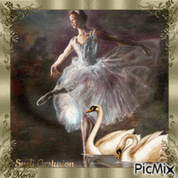 A bailarina e os cisnes - GIF animé gratuit