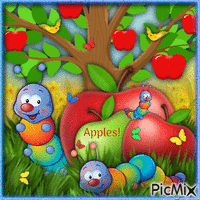 Apples and Caterpillers-RM-03-02-23 - Gratis animerad GIF