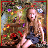 Portrait of a little girl Animiertes GIF