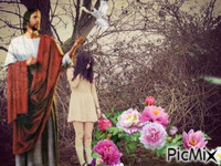 jesus  and girl animált GIF