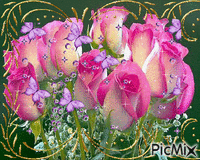 Rosas y Mariposas - Free animated GIF