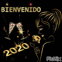 BIENVENIDO 2020 - Бесплатный анимированный гифка