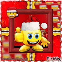 {[A Christmas Thumbs-Up Emoji]} Gif Animado