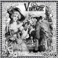 Black and white vintage couple