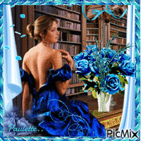 femme en bleu - Nemokamas animacinis gif