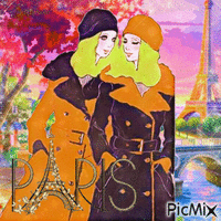 Vintage woman in Paris-contest - Free animated GIF