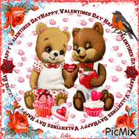 Happy Valentines Day. I Love You. Teddy - Gratis geanimeerde GIF