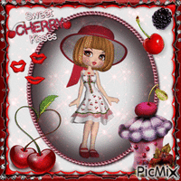sweet cherry kisses - Безплатен анимиран GIF