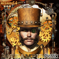 portrait of a man in Steampunk - Free animated GIF