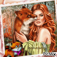 Contest  portrait  d'une femme  rousse - Безплатен анимиран GIF