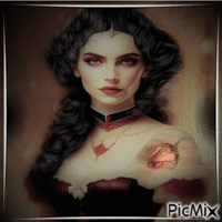 mulher gótico - GIF animado grátis