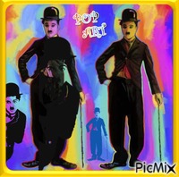POP ART -Charlie Chaplin GIF แบบเคลื่อนไหว