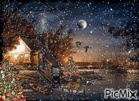 Christmas At The Lake House - Nemokamas animacinis gif