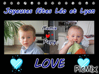 Joyeuses fêtes Léo et Lyan Mamie Papy Love