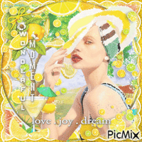 Lemon summer woman - GIF เคลื่อนไหวฟรี