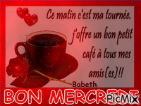 BON MERCREDI J'OFFRE LE CAFE - Бесплатный анимированный гифка