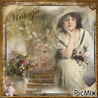 vintage lady - GIF animé gratuit