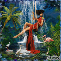 Swinging Waterfall - GIF animado grátis