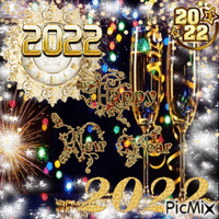 Happy New Year 2022 animerad GIF