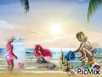 a la plage animovaný GIF