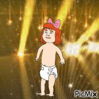 Baby on stage animerad GIF