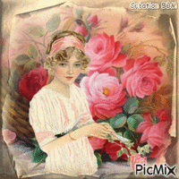 La belle aux roses par BBM animasyonlu GIF