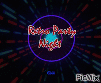 retro party night animeret GIF