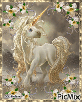 A golden horse. GIF animado