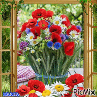CHARMING OF THE FIELD FLOWERS - Free animated GIF