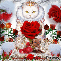 Cats Snow Queen - Free animated GIF