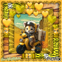 ♥#♥Tiger on Bike♥#♥ - Бесплатный анимированный гифка